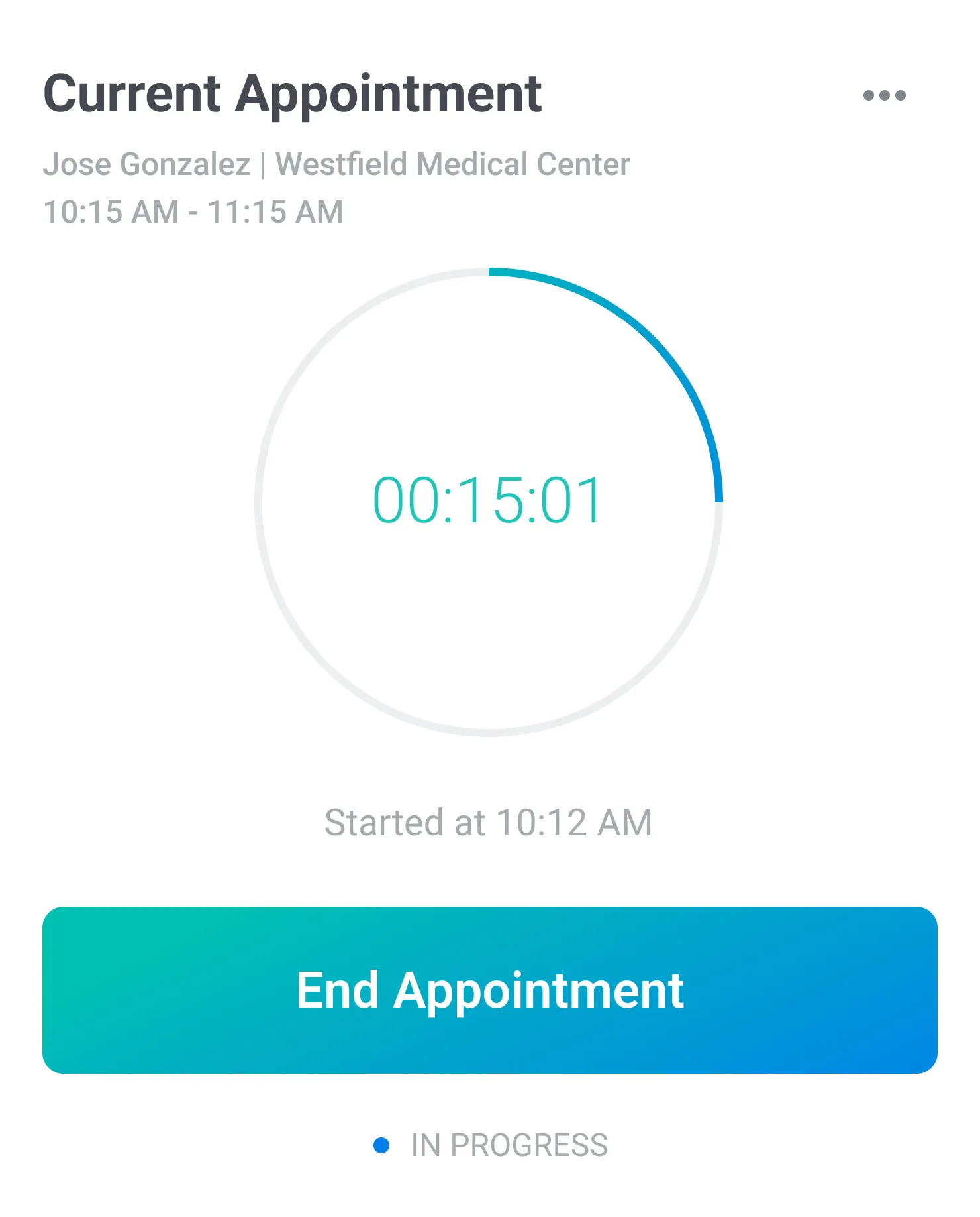 In progress dashboard widget