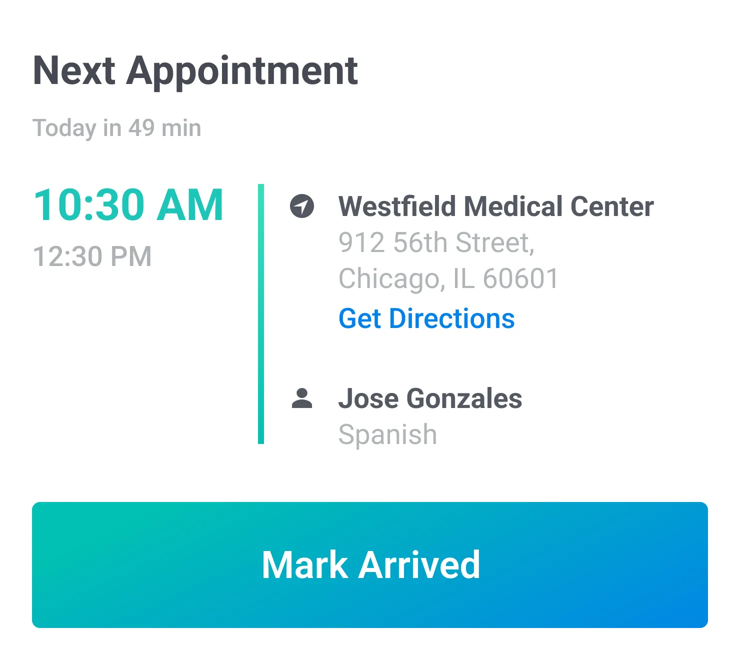 Next up dashboard widget